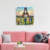 Paris Eiffel Tower Garden Elegance Canvas Art キャンバスプリント (インサイチュ (リビング))