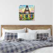 Paris Eiffel Tower Garden Elegance Canvas Art キャンバスプリント (インサイチュ (寝室))
