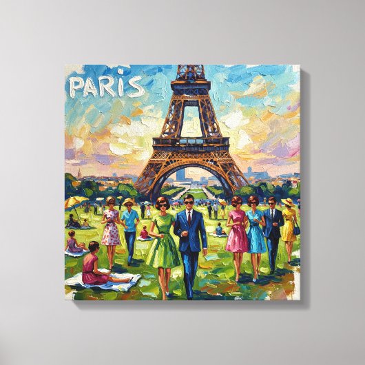 Paris Eiffel Tower Garden Elegance Canvas Art キャンバスプリント (正面)