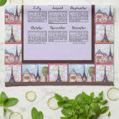 Paris Eiffel Tower Inspired Collage 2026 calendar キッチンタオル (折り畳み)