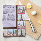 Paris Eiffel Tower Inspired Collage 2026 calendar キッチンタオル (四つ折り)