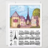 Paris Eiffel Tower Landscape 2026 Calendar Paper (正面)