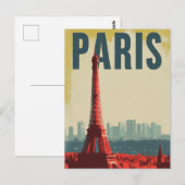 Paris Eiffel tower retro ポストカード (正面/裏面)