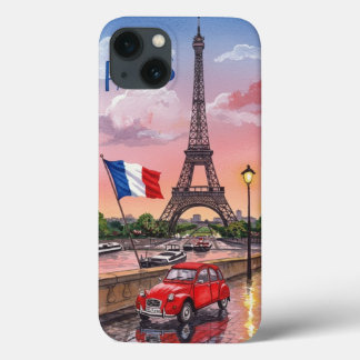 Paris Eiffel Tower: Romantic Watercolor Sunset Edi iPhone 13ケース