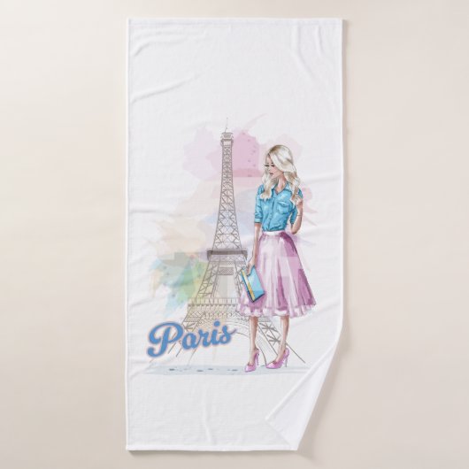 Paris Eiffel Tower sightseeing バスタオル (バスタオル)