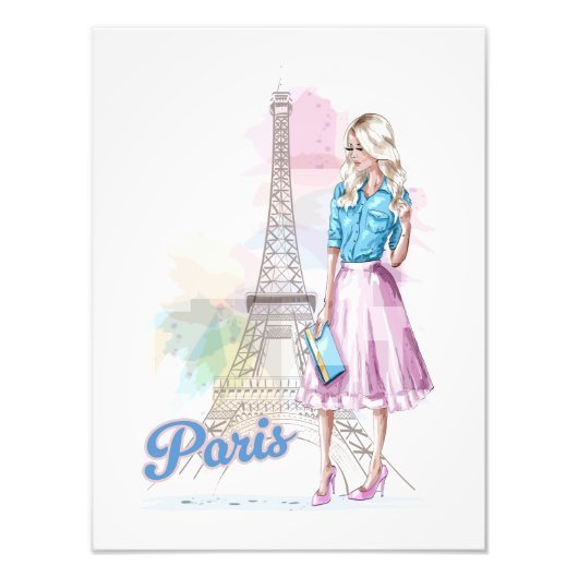 Paris Eiffel Tower sightseeing フォトプリント (正面)