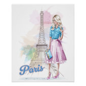 Paris Eiffel Tower sightseeing ポスター (正面)
