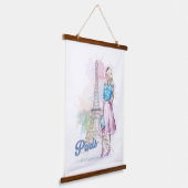 Paris Eiffel Tower sightseeing 吊り下げ型タペストリー (傾斜あり)