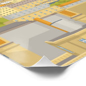 Paris Eiffel Tower Skyline Travel Poster ポスター (コーナー)