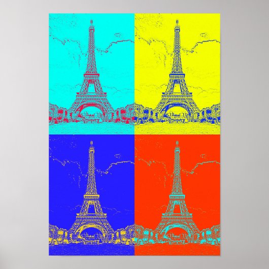 Paris - Eiffel Tower - Vintage Inspired Art ポスター (正面)