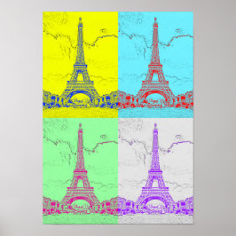 Paris - Eiffel Tower - Vintage Inspired Art ポスター