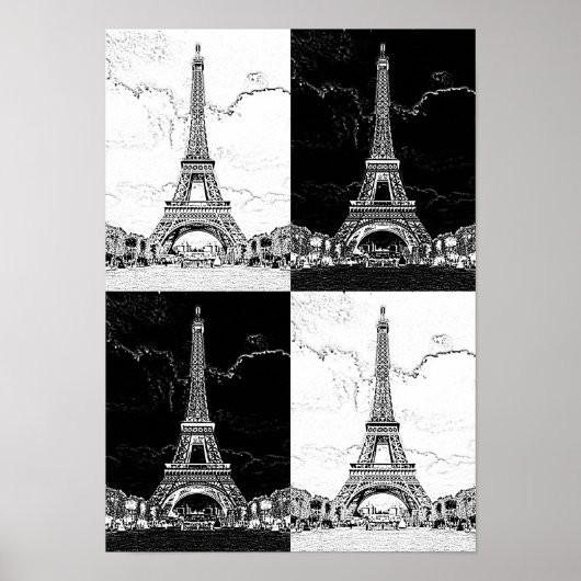 Paris - Eiffel Tower - Vintage Inspired Art ポスター (正面)