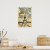 Paris - Eiffel Tower - Vintage Inspired Art ポスター (キッチン)
