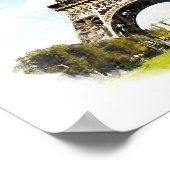 Paris - Eiffel Tower - Watercolor painting ポスター (角)