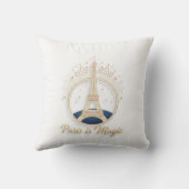 Paris - Elegant Eiffel Tower & Celestial Gold クッション (裏面)