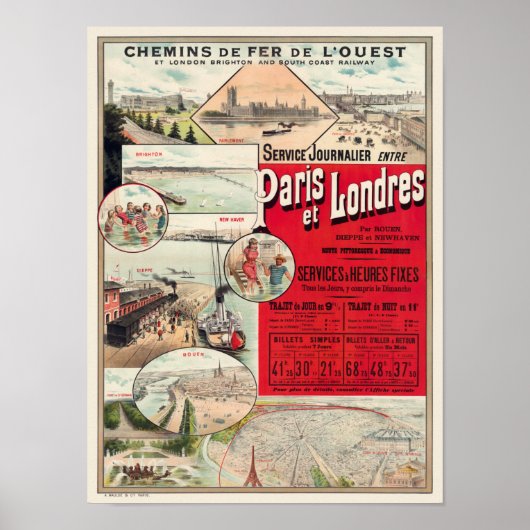 Paris et Londres Vintage Poster 1890 ポスター (正面)