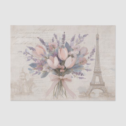 Paris Floral Bouquet Vintage French Ephemera 薄葉紙 (正面)