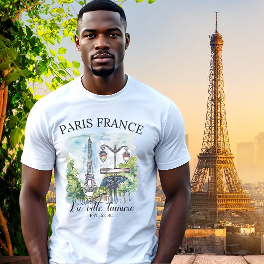 Paris Frace - la ville lumiere vintage landscape Tシャツ