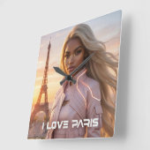 PARIS - FRANCE スクエア壁時計 (傾斜)