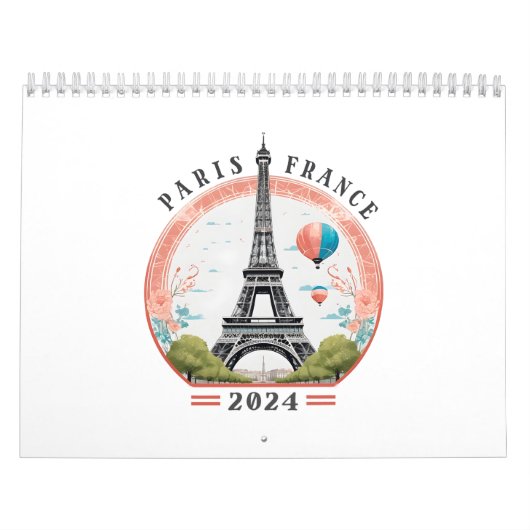 Paris France 2024カレンダー、Paris France 2024 カレンダー (カバー)