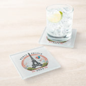 Paris France 2024ガラスコースター、エッフェルタワー ガラスコースター (アングル)