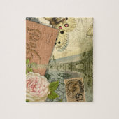 Paris France Antique Artwork Collage Eiffel French ジグソーパズル (縦)