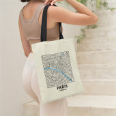 Paris, France, City Map Tote Bag トートバッグ