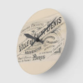 Paris, France Clock ラウンド壁時計 (傾斜)