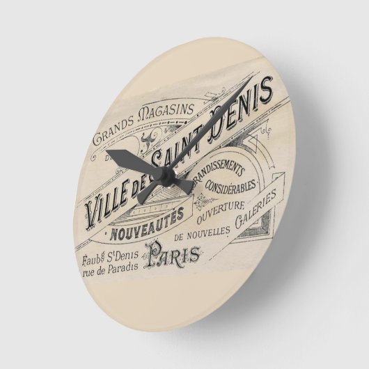 Paris, France Clock ラウンド壁時計 (傾斜)