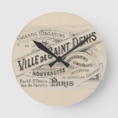 Paris, France Clock ラウンド壁時計 (正面)