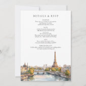 Paris France Destination All In One Wedding 招待状 (裏面)