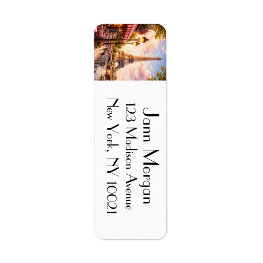 Paris France - Eiffel Tower Return Address Labels ラベル (正面)
