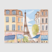 Paris France Eiffel Tower | Watercolor Magnet Card (正面)