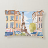 Paris France Eiffel Tower | Watercolor Travel アクセントクッション (裏面)