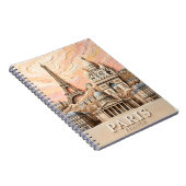 Paris France Europe Modern Pastel Textured Travel ノートブック (右側)