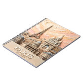 Paris France Europe Modern Pastel Textured Travel ノートブック (左側)