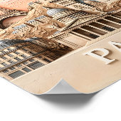 Paris France Europe Modern Pastel Textured Travel ポスター (角)