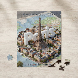 Paris France Family Vacation 3D Trip Souvenir ジグソーパズル