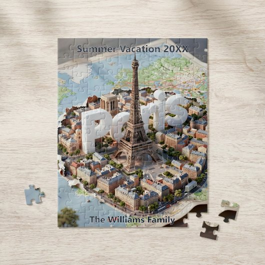 Paris France Family Vacation 3D Trip Souvenir ジグソーパズル
