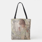Paris France Pretty Girl Soft Eiffel トートバッグ (裏面)