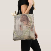 Paris France Pretty Girl Soft Eiffel トートバッグ (クローズアップ)