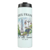 Paris France Retro City View Art タンブラー (正面)
