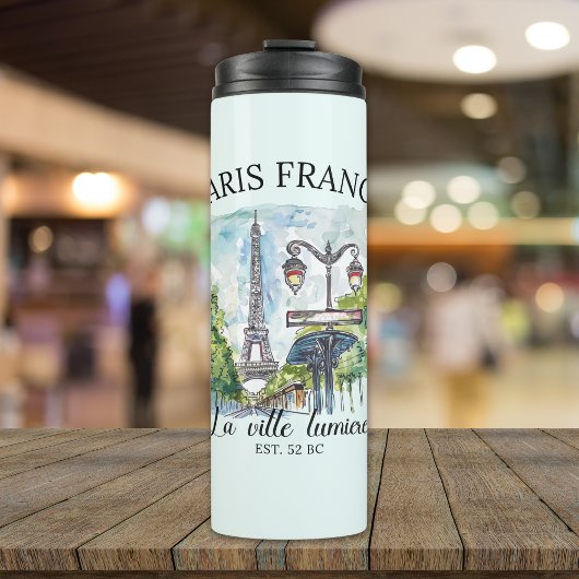 Paris France Retro City View Art タンブラー