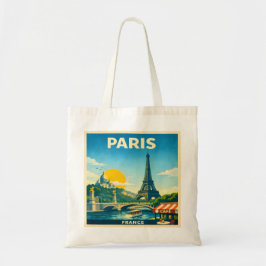 Paris France retro Travel Poster トートバッグ