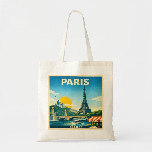 Paris France retro Travel Poster トートバッグ (正面)