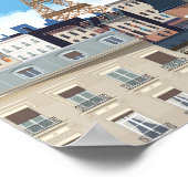 Paris France street eiffel tower travel poster ポスター (角)