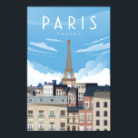Paris France street eiffel tower  travel poster ポスター<br><div class="desc">Paris France street eiffel tower  vintage  travel poster</div>