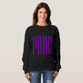Paris France sweater neon lilac スウェットシャツ (正面フル)