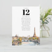Paris France Table Number Seating Chart 招待状 (スタンド正面)
