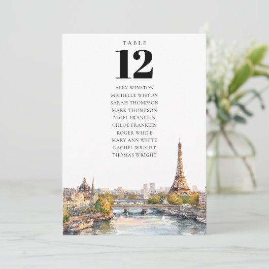 Paris France Table Number Seating Chart 招待状 (スタンド正面)